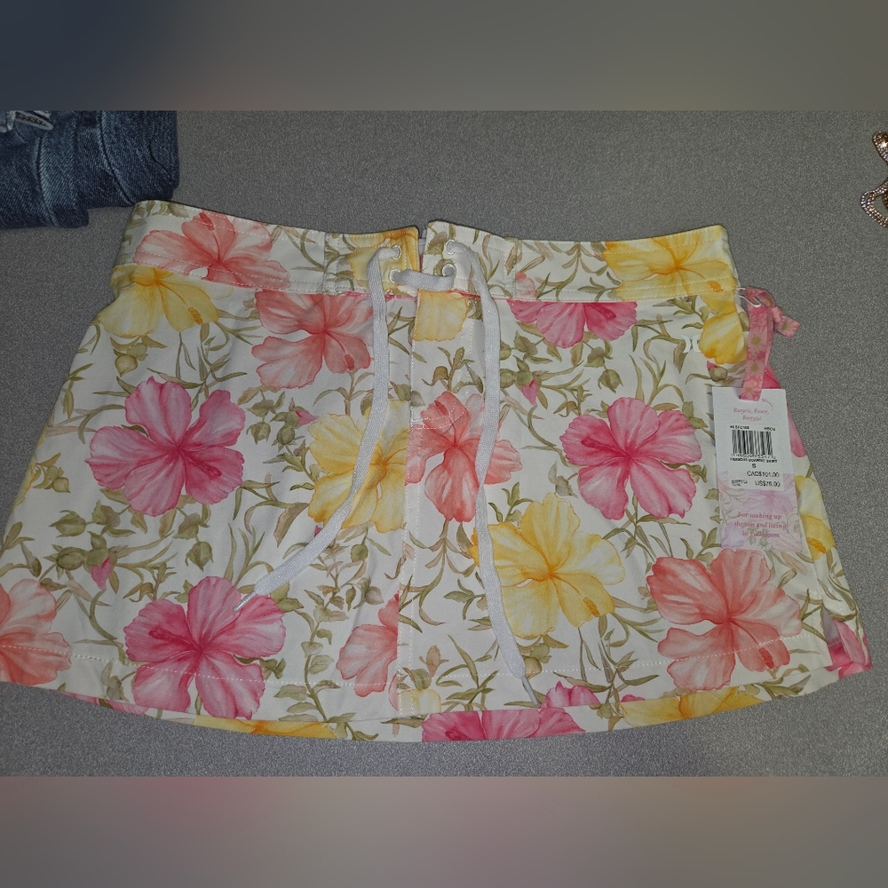 Hurley X Loveshack Fancy Hibiscus Floral Skirt Nwt